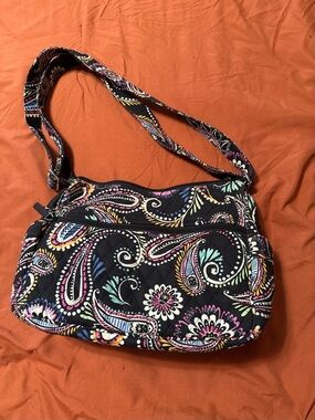 Vera Bradley Black Multicolor Quilted Paisley Crossbody